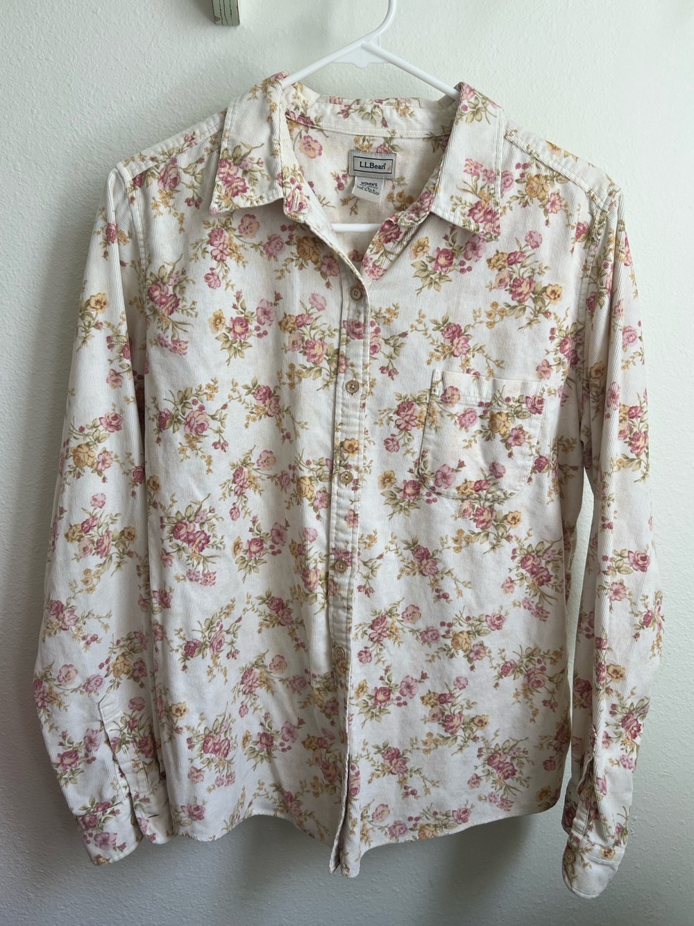 VTG L.L. Bean Women’s Floral Corduroy Button-Down Shirt